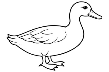 duck line art silhouette vector illustration