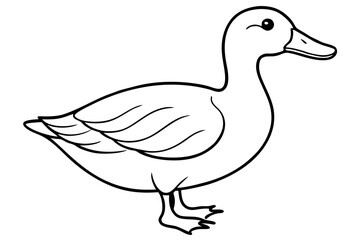 duck line art silhouette vector illustration