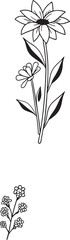 flower icon set vector illustration outline