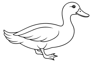 duck line art silhouette vector illustration