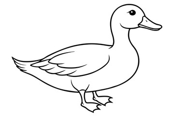 duck line art silhouette vector illustration