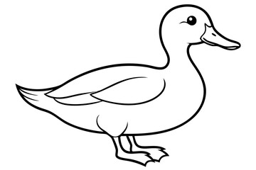 duck line art silhouette vector illustration