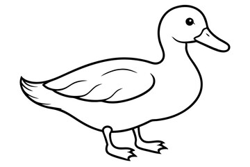 duck line art silhouette vector illustration