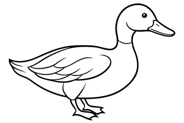 duck line art silhouette vector illustration