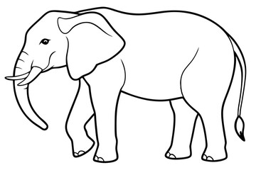 elephant line art silhouette vector illustration