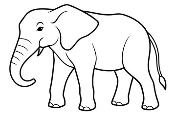 elephant line art silhouette vector illustration