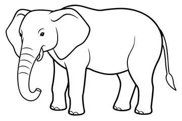 elephant line art silhouette vector illustration