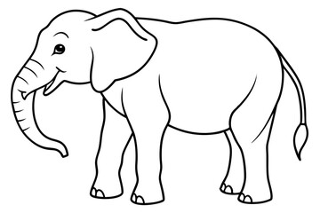 elephant line art silhouette vector illustration