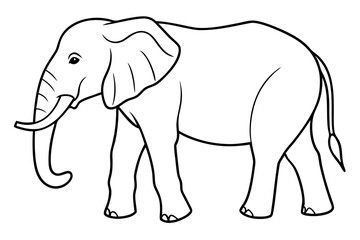 elephant line art silhouette vector illustration