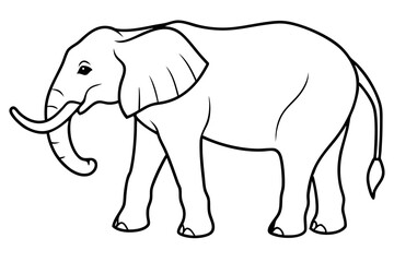 elephant line art silhouette vector illustration