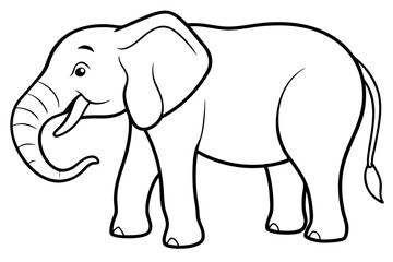 elephant line art silhouette vector illustration