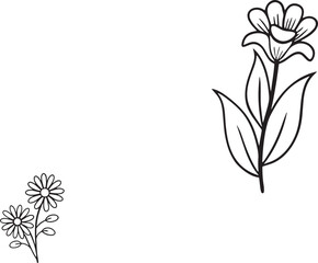 flower icon set vector illustration outline