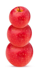 Three red apple on each other