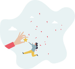 Employee success recognition, encourage and motivate best performance, cheering or honor on success or achievement concept.flat character life .