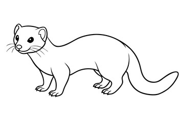 ferret line art silhouette vector illustration