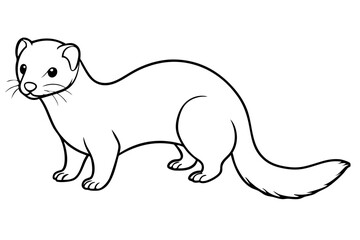 ferret line art silhouette vector illustration