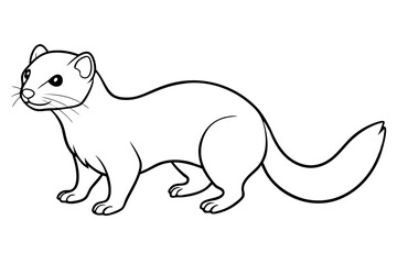 ferret line art silhouette vector illustration
