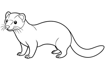 ferret line art silhouette vector illustration