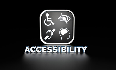 Accessibility, Disability Signs, Icons are Visual Presentation.