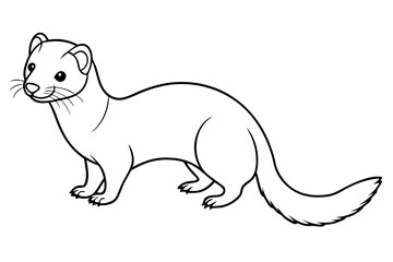 ferret line art silhouette vector illustration