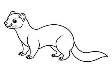 ferret line art silhouette vector illustration