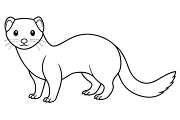 ferret line art silhouette vector illustration
