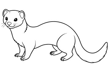 ferret line art silhouette vector illustration