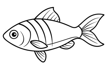fish line art silhouette vector illustration