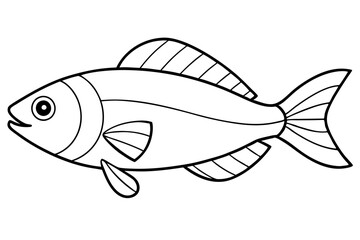 fish line art silhouette vector illustration