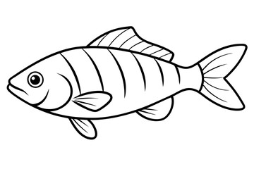 fish line art silhouette vector illustration