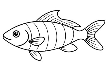 fish line art silhouette vector illustration
