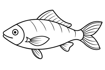 fish line art silhouette vector illustration