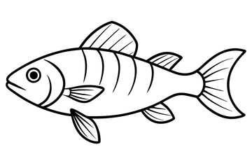fish line art silhouette vector illustration