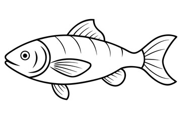 fish line art silhouette vector illustration