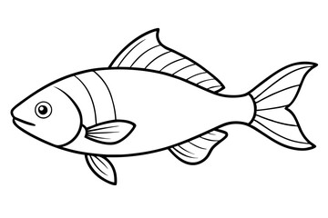 fish line art silhouette vector illustration
