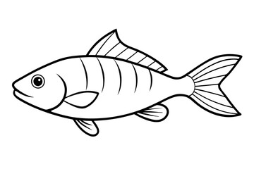 fish line art silhouette vector illustration