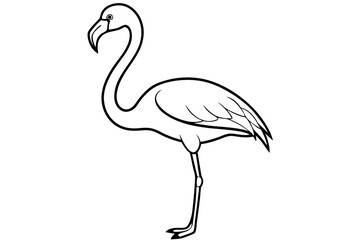 flamingo line art silhouette vector illustration