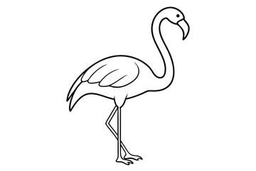 flamingo line art silhouette vector illustration