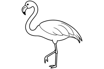 flamingo line art silhouette vector illustration