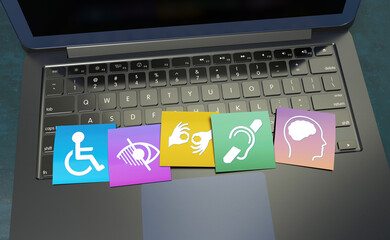 Disabled, Disability Signs, Icons are Visual Presentation.