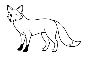 fox line art silhouette vector illustration
