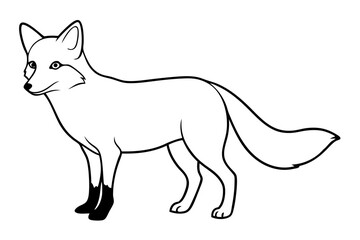 fox line art silhouette vector illustration