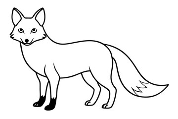 fox line art silhouette vector illustration