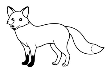 fox line art silhouette vector illustration