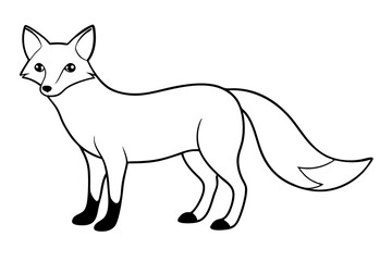 fox line art silhouette vector illustration