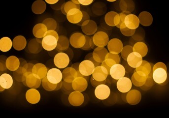 Obraz premium Golden Christmas Lights Bokeh Background - Festive, warm, celebratory, magical, bright. A shimmering bokeh of golden Christmas lights perfect for holiday designs
