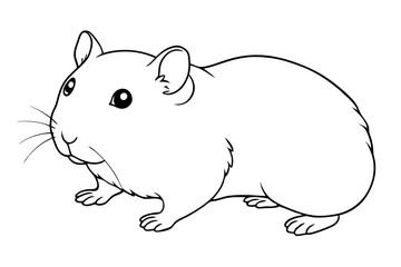 hamster line art silhouette vector illustration