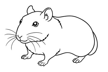 hamster line art silhouette vector illustration