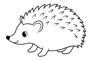 hedgehog line art silhouette vector illustration
