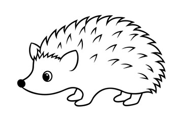 hedgehog line art silhouette vector illustration